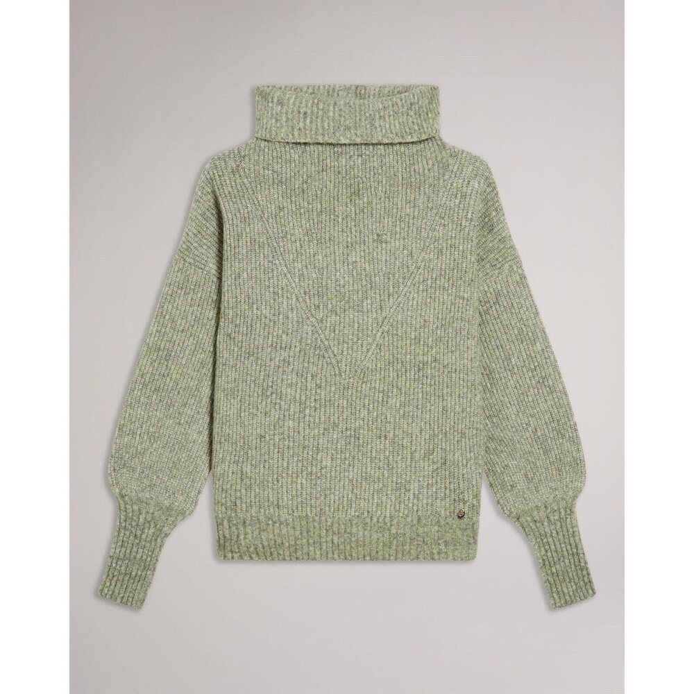 Ted Baker Pale Green Cowl Neck Knit Sweater